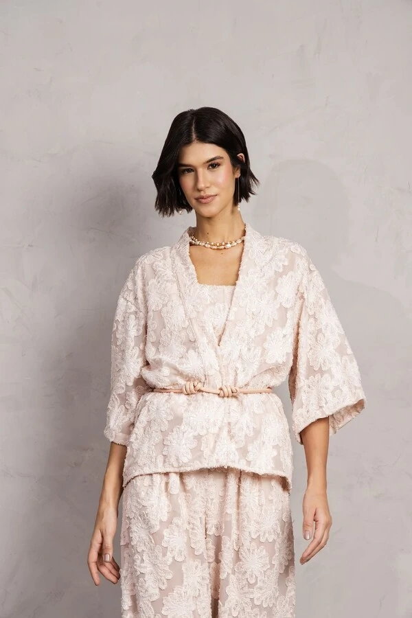 Kimono Devore Flores