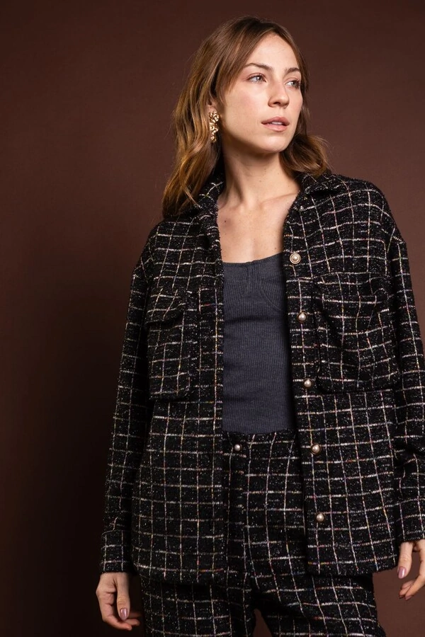 Conjunto Malha Tweed Brilho