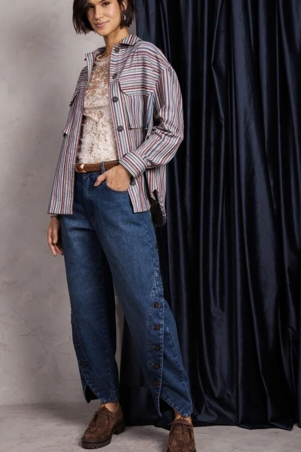 Jeans Recorte Botoes