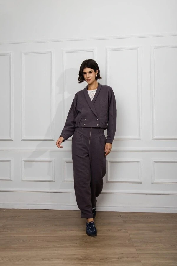 Jaqueta Bomber Tweed Liso