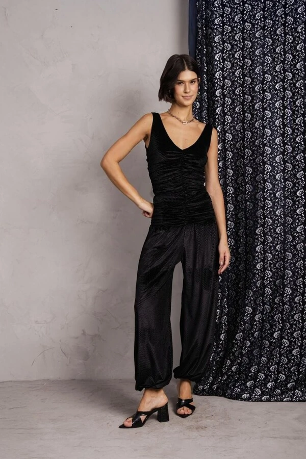 Calca Aladim Veludo Jacquard