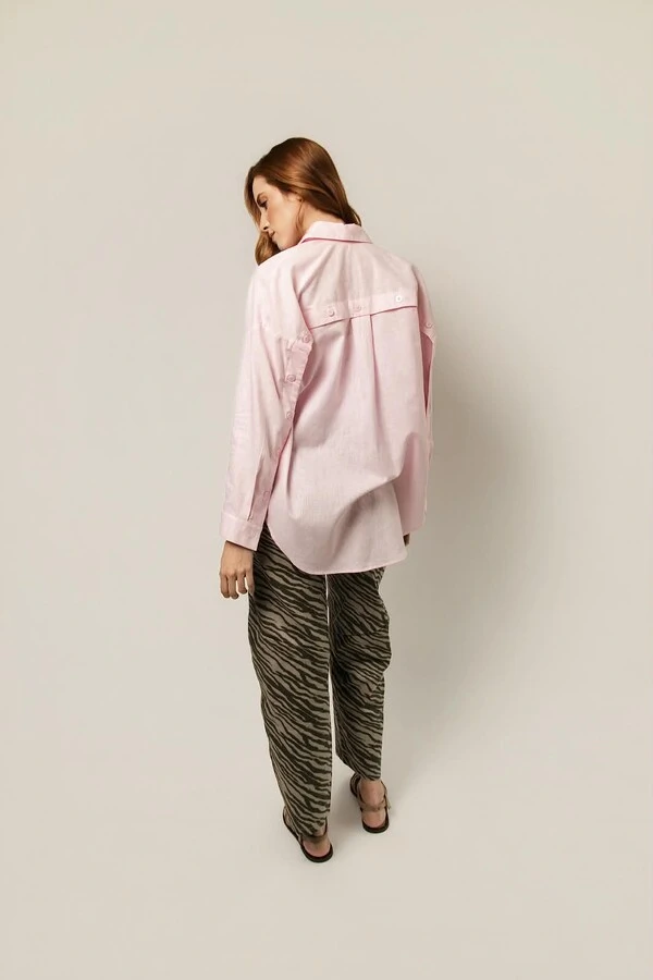 Camisa Oversize de Linho com Botões