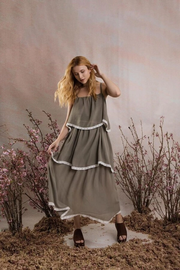 Vestido Babados Boho com Renda