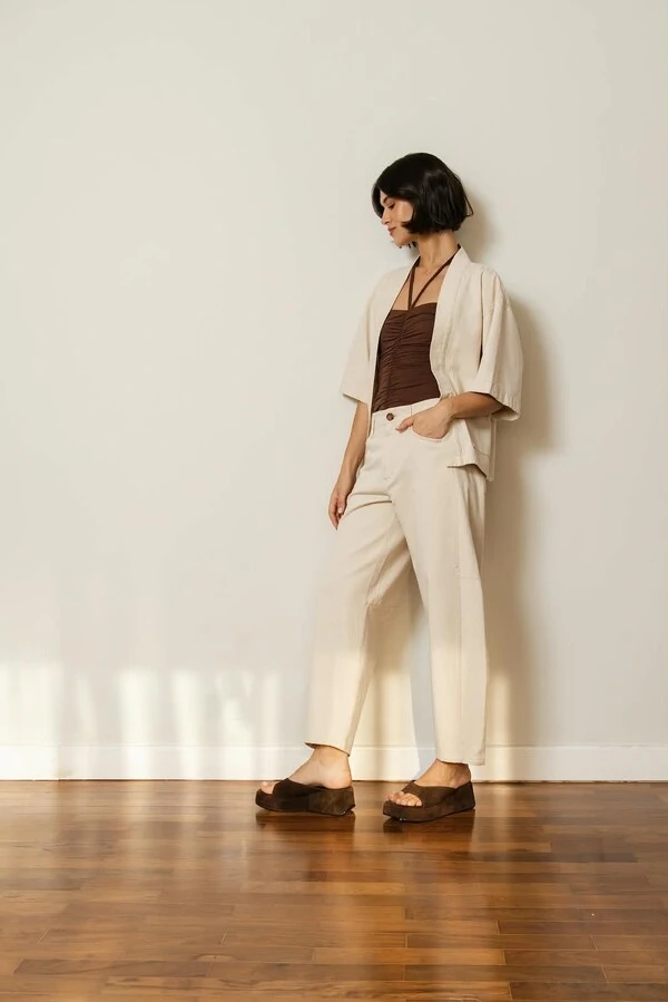 Calça Pantalona Jeans