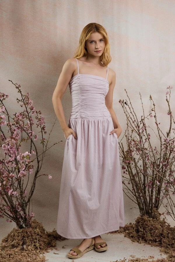 Vestido Franzido Listra Devore