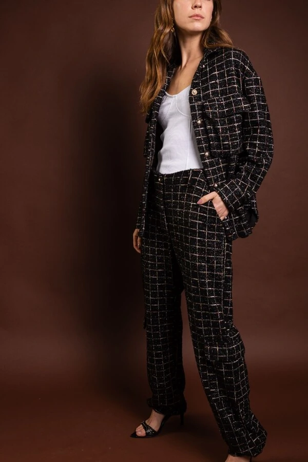 Conjunto Malha Tweed Brilho