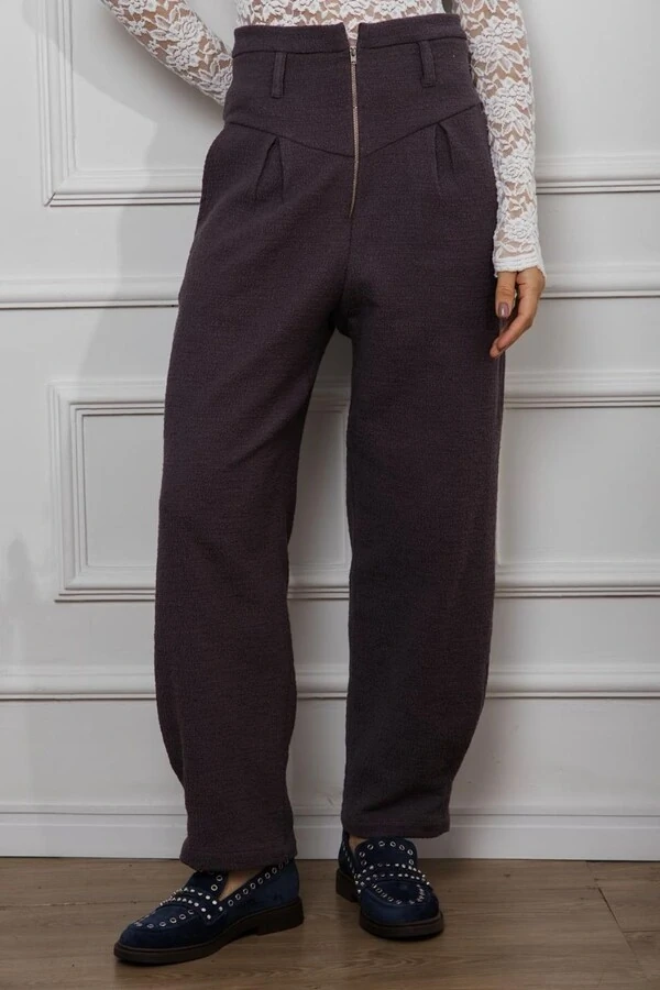 Calca Tweed Liso Pala c/ Ziper