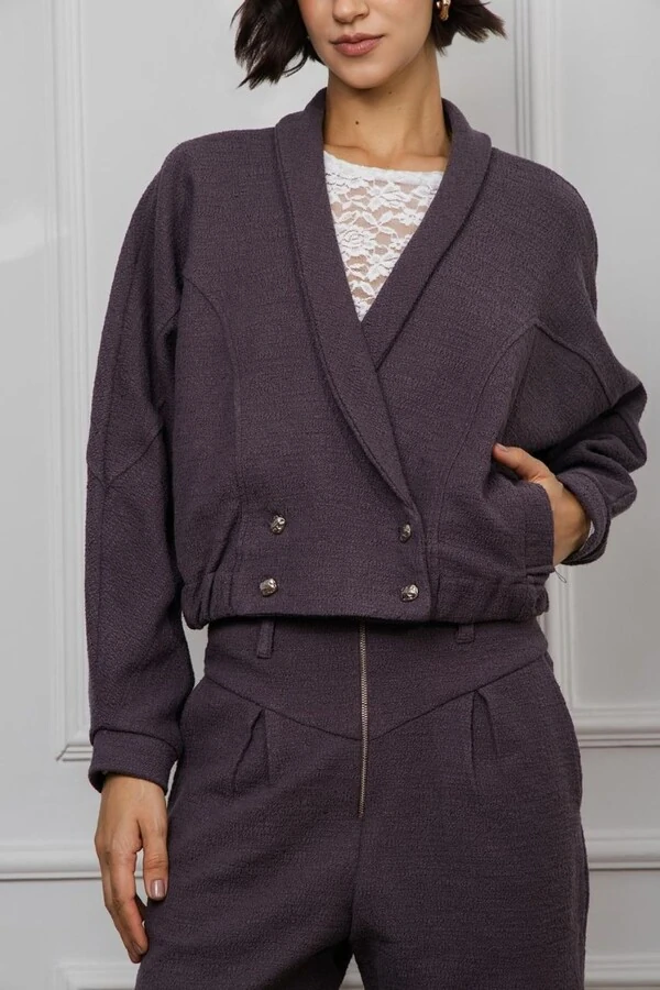 Jaqueta Bomber Tweed Liso