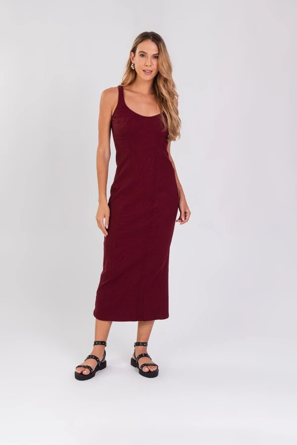 Vestido Malha Canelado