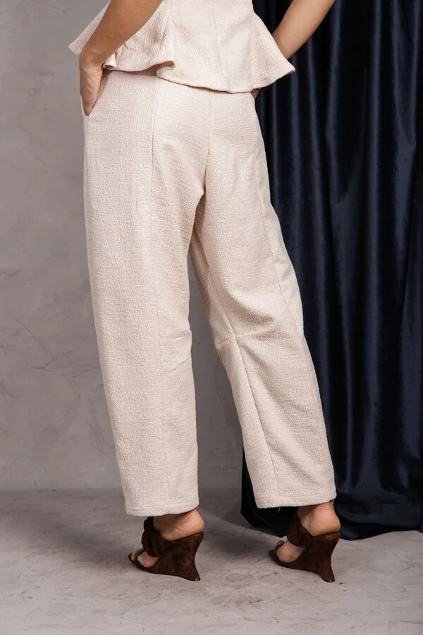 Calca Tweed Liso Recorte