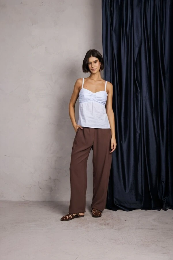 Calca Crepe Recorte Lateral