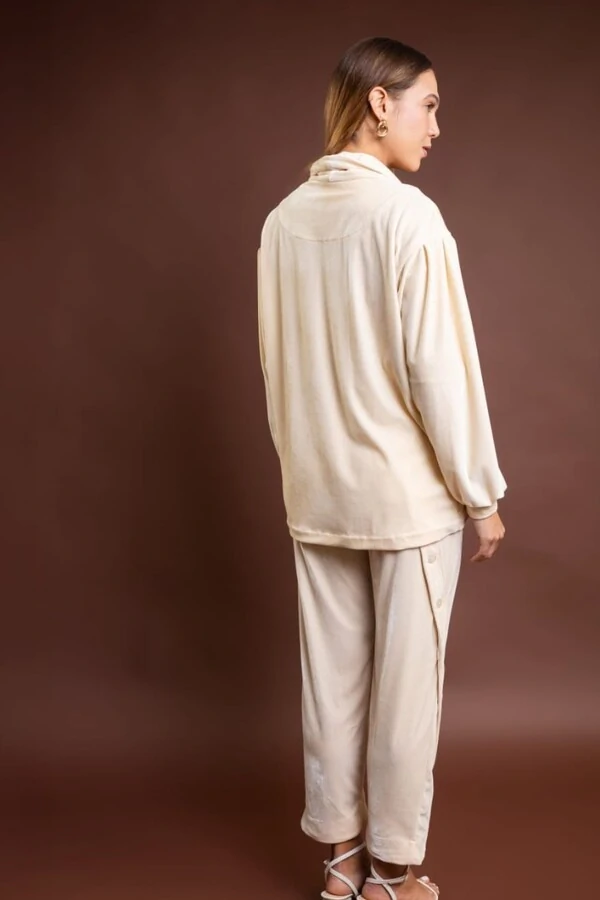 Conjunto Veludo Botoes Jogger