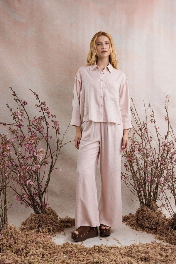 Calca Pantalona com Babadinhos Laterais