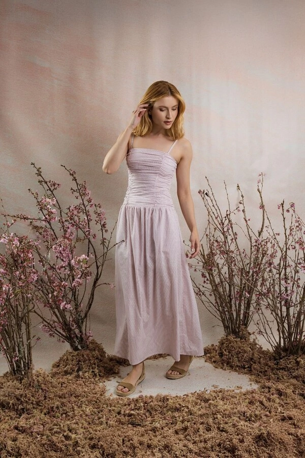 Vestido Franzido Listra Devore