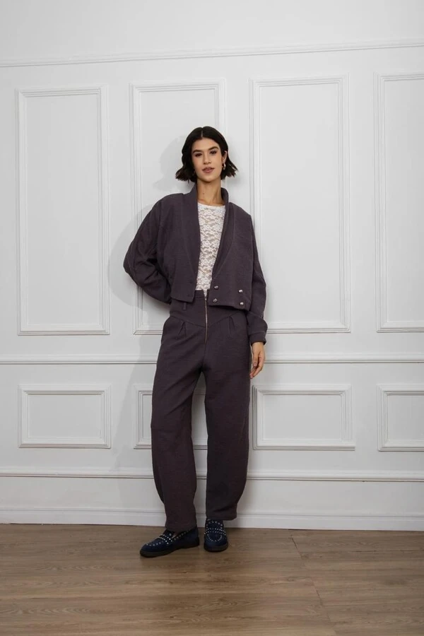 Jaqueta Bomber Tweed Liso