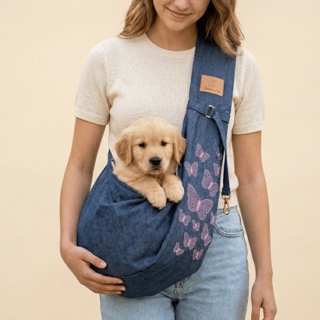 Foto Sling Jeans com Bordado Borboletas