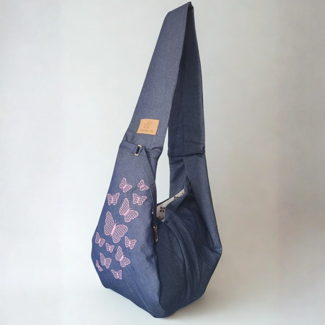 Foto Sling Jeans com Bordado Borboletas