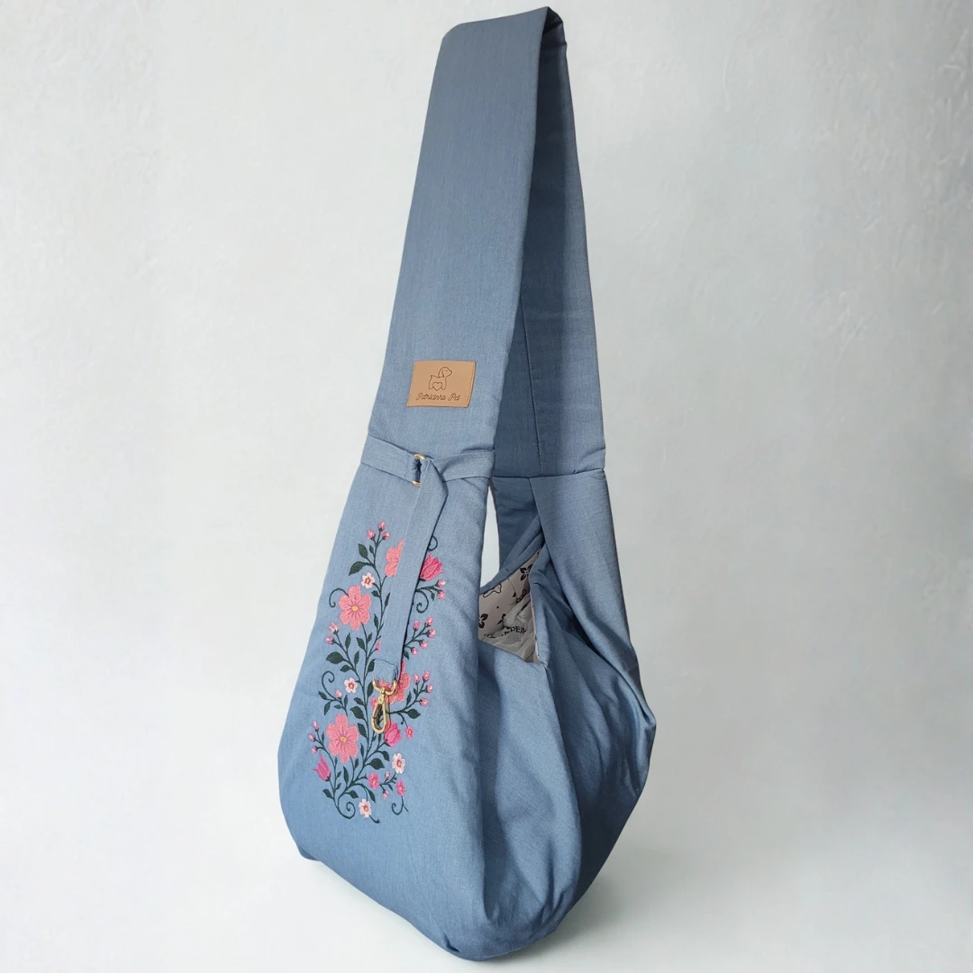 Foto Sling Jeans com Bordado Floral