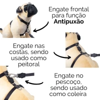 Peitoral H Antipuxão com Guia- Algodão Doce