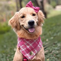 Bandana Inverno Tweed Rosa/Branco