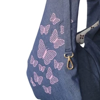 Sling Jeans com Bordado Borboletas