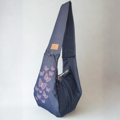 FotoSling Jeans com Bordado Borboletas