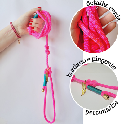 FotoGuia Unificada de Corda Premium - Rosa Neon