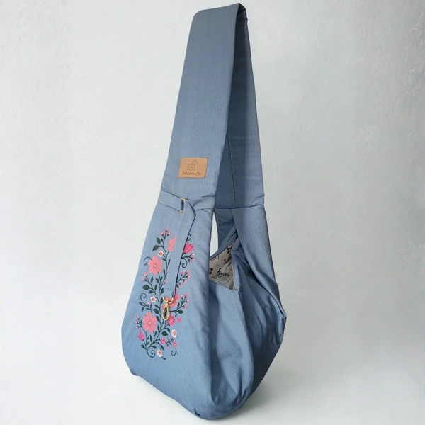 Sling Jeans com Bordado Floral