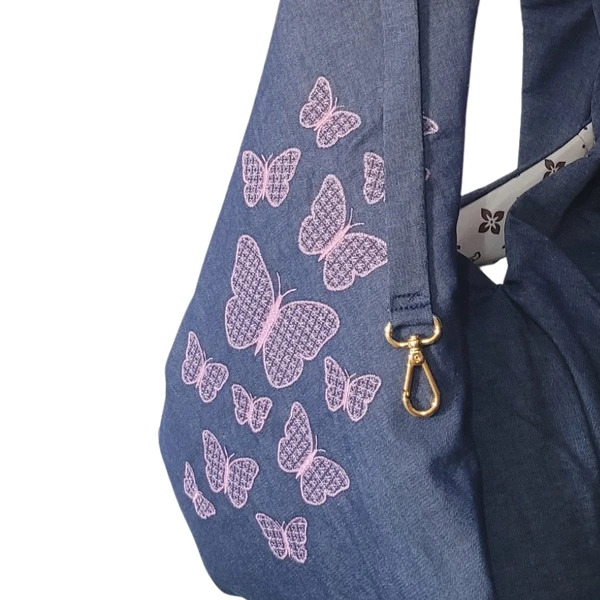 Sling Jeans com Bordado Borboletas