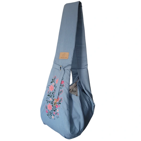 Sling Jeans com Bordado Floral