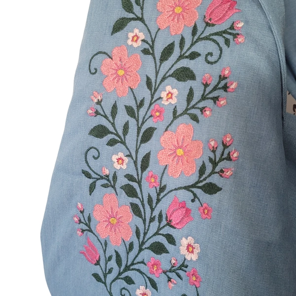 Sling Jeans com Bordado Floral