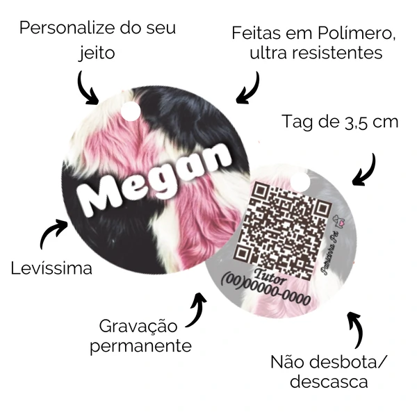 Tag de Identificação Personalizada - Animale Rose