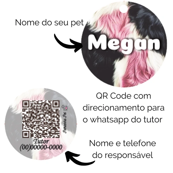 Tag de Identificação Personalizada - Animale Rose