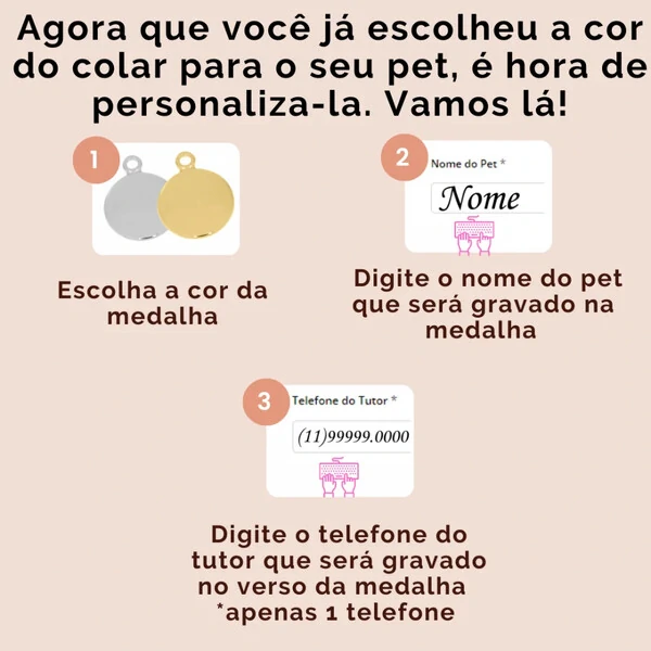 Colar Identificação Premium - Beterraba