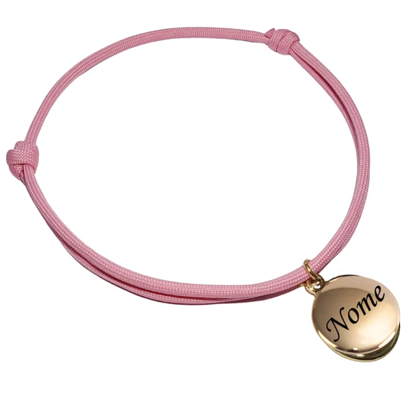 Colar Identificação Premium - Rosa Pastel