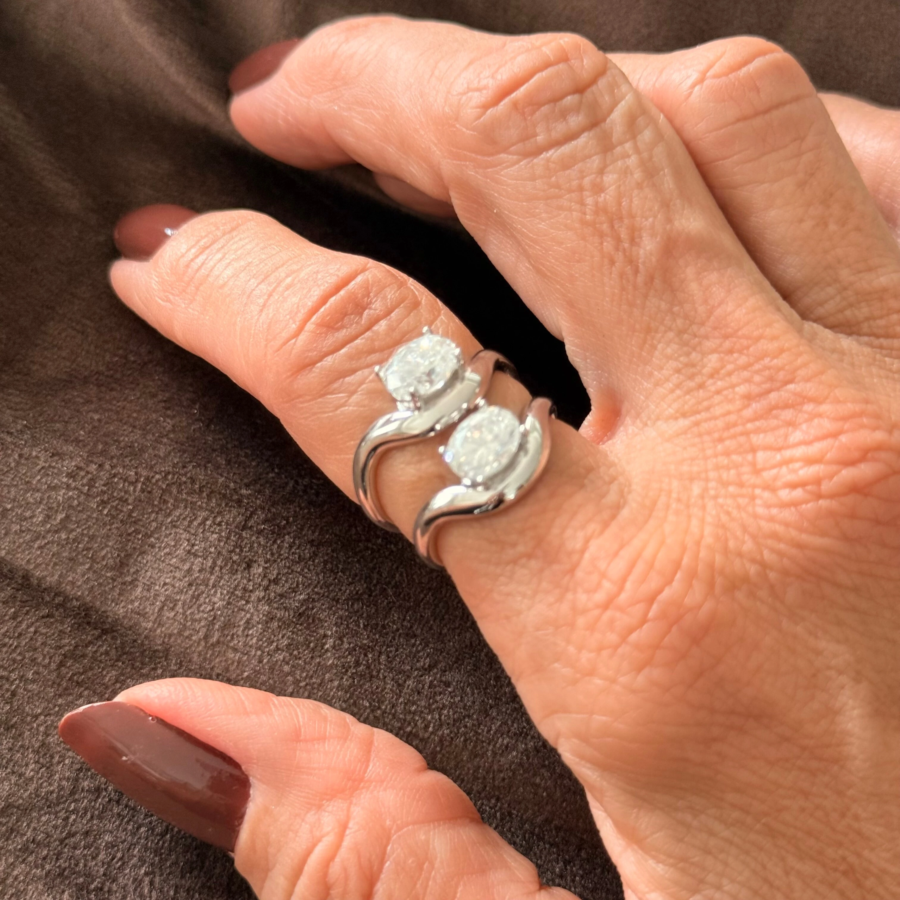 FotoAnel Moissanite Minimalista Oval 1,5CT em Prata 925