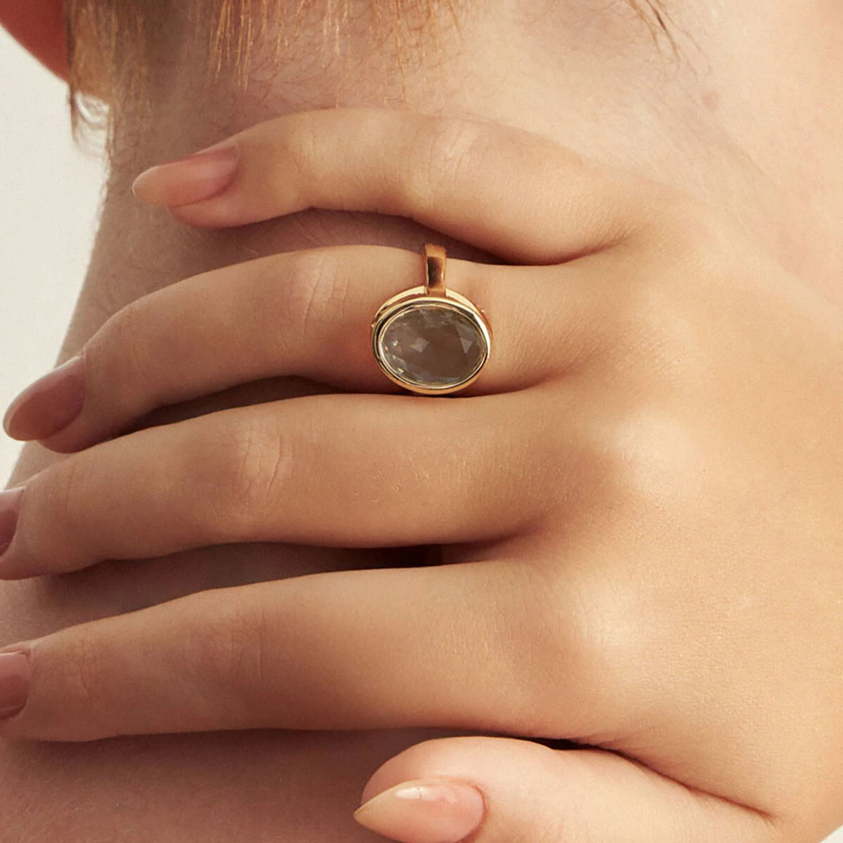 FotoAnel Oval P Fume em Dourado