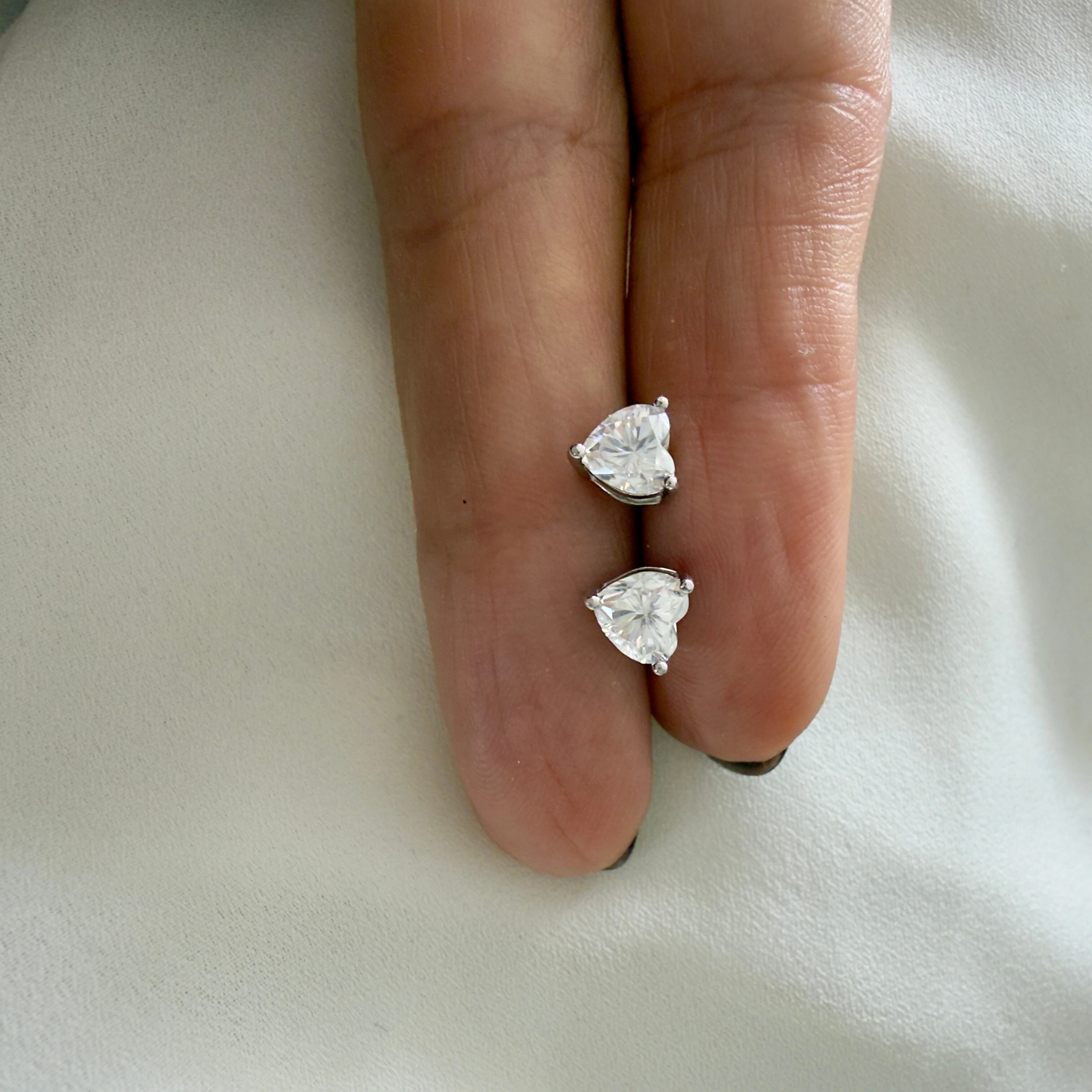 FotoBrinco Moissanite com Coração 1,6 CT em Prata 925