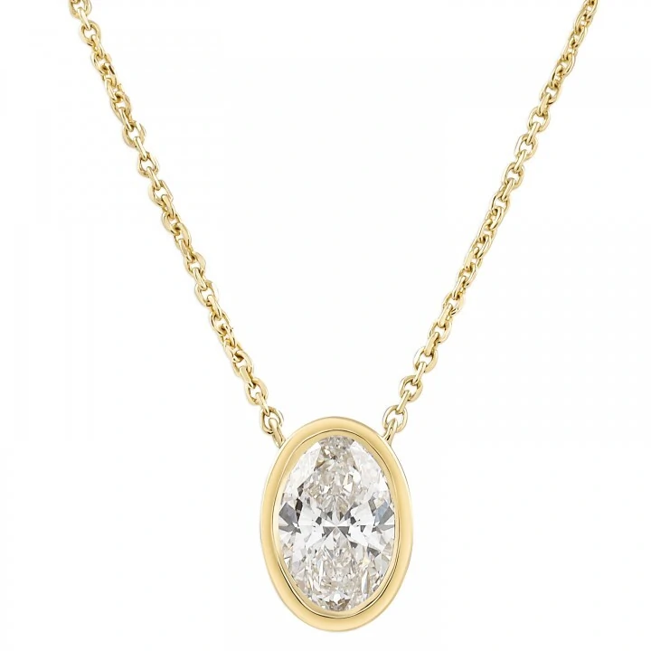 FotoColar Moissanite Oval 6X8MM 1,5CT com Banho de Ouro 18K em Prata 925