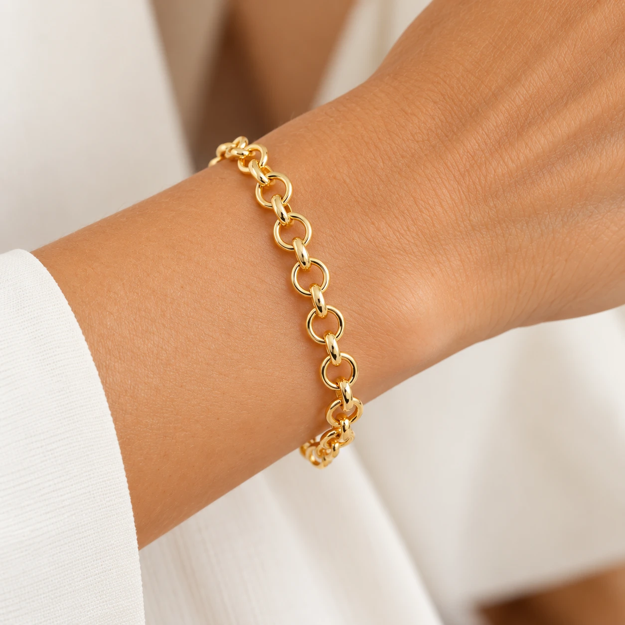 Foto Pulseira Elos Finos Portugueses em Dourado