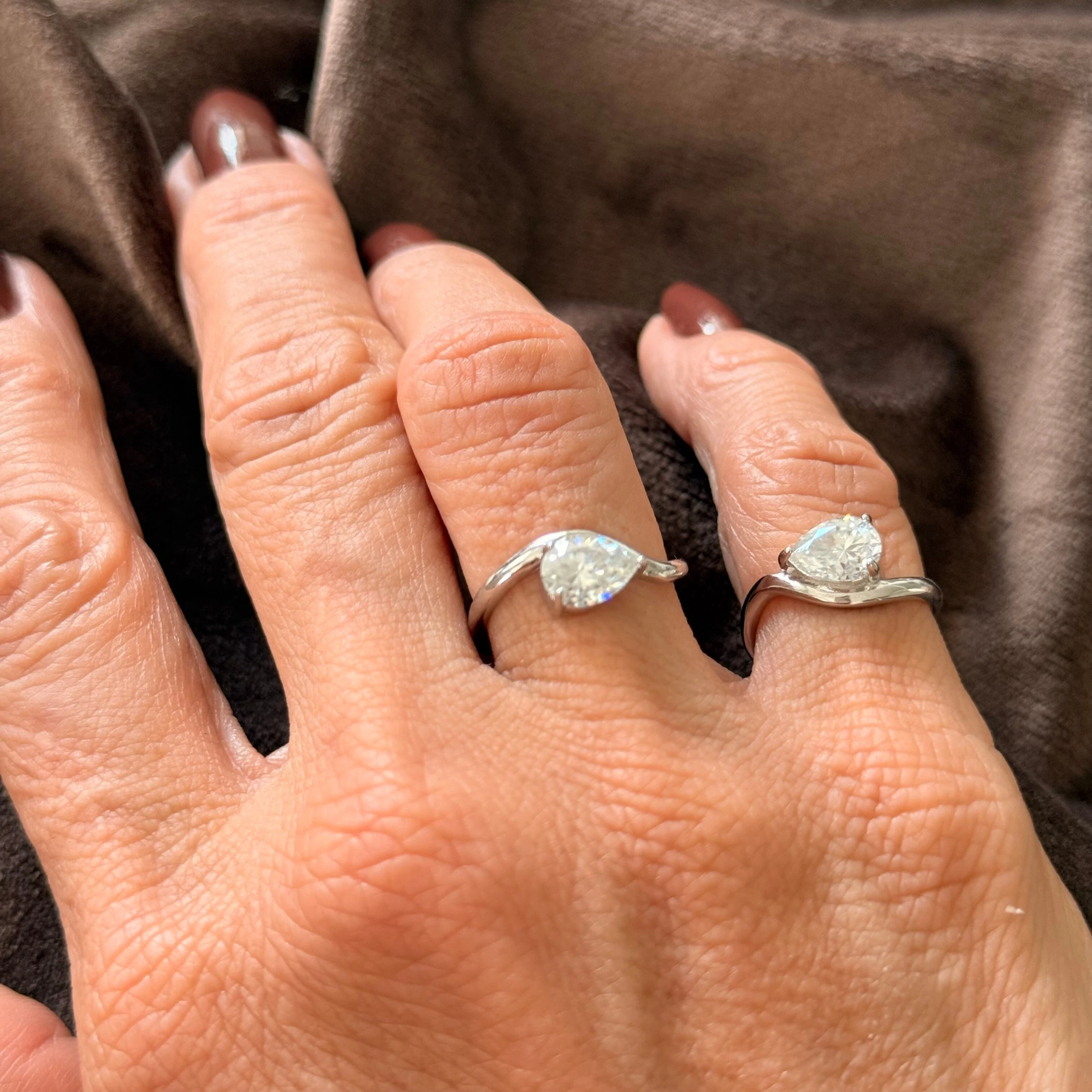 FotoAnel Moissanite Gota 1.23CT em Prata 925