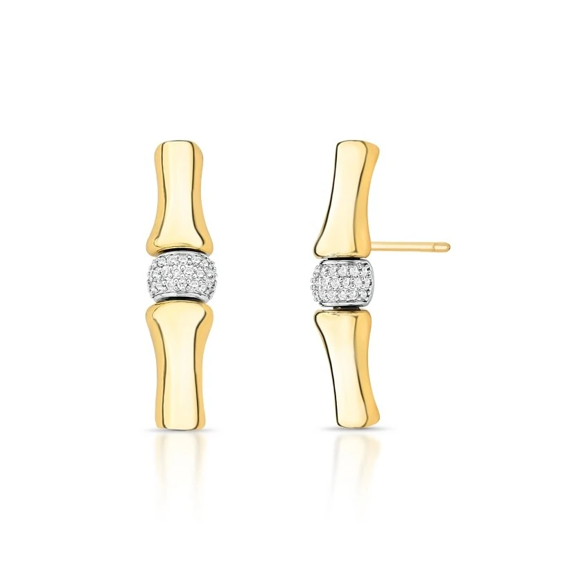 FotoBrinco Bambu com Zircônias em Dourado