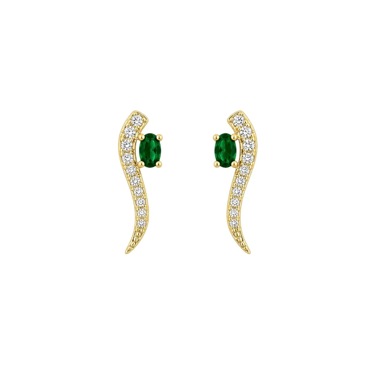 Foto Brinco Earcuff com Esmeralda Fusion em Dourado