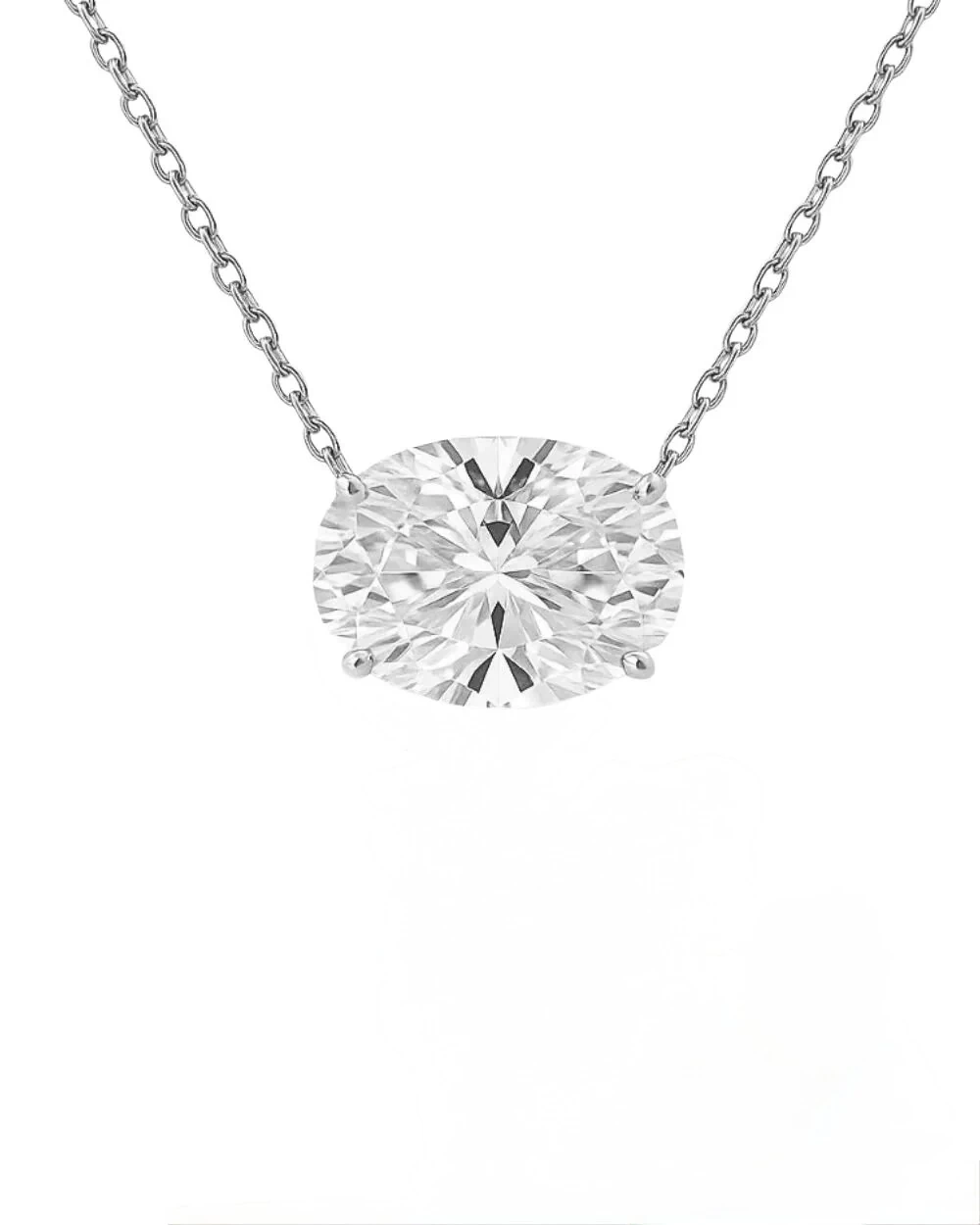 FotoColar Moissanite Oval 12MM 4,76CT em Prata 925