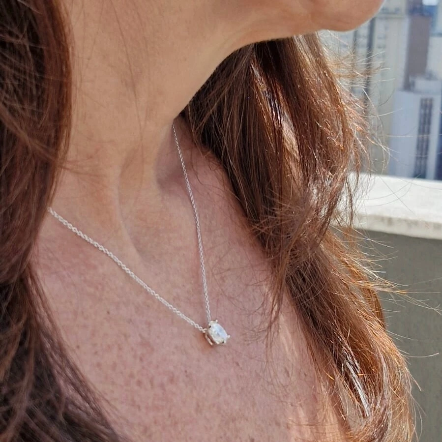 FotoColar Moissanite Oval 10MM 3CT em Prata 925