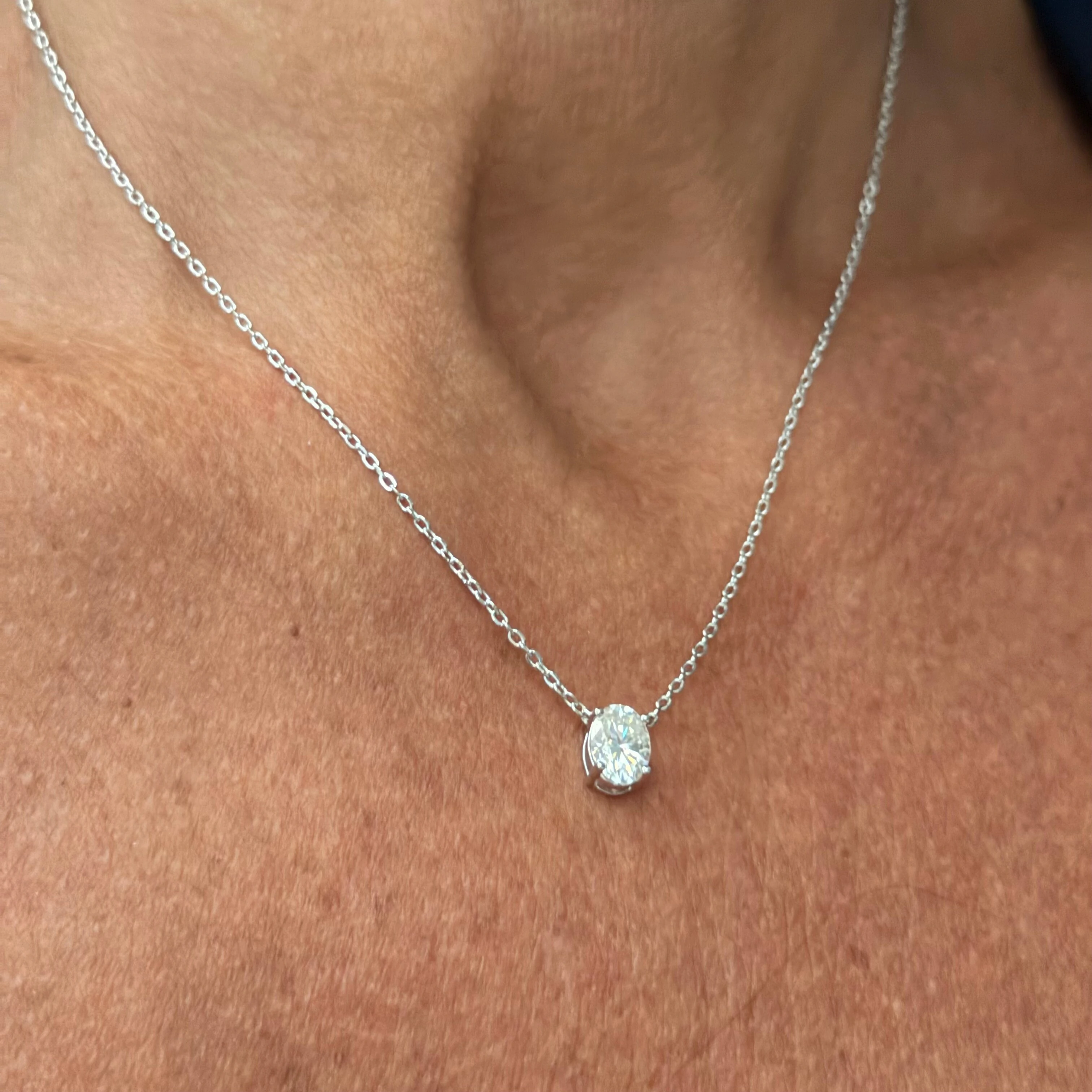 FotoColar Moissanite Oval 6x8MM 1,62CT em Prata 925