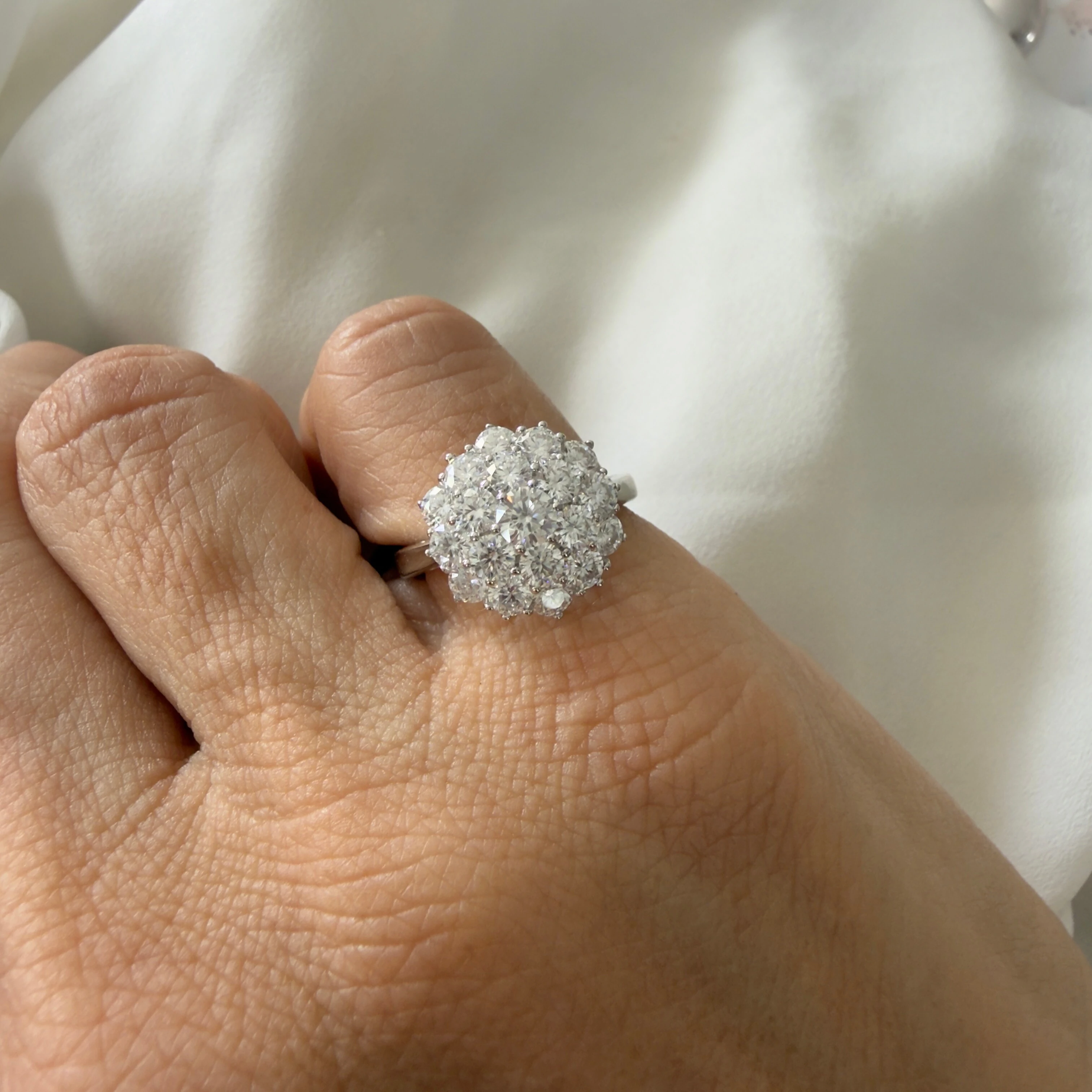 FotoAnel Moissanite Chuveiro 4 MM em Prata 925