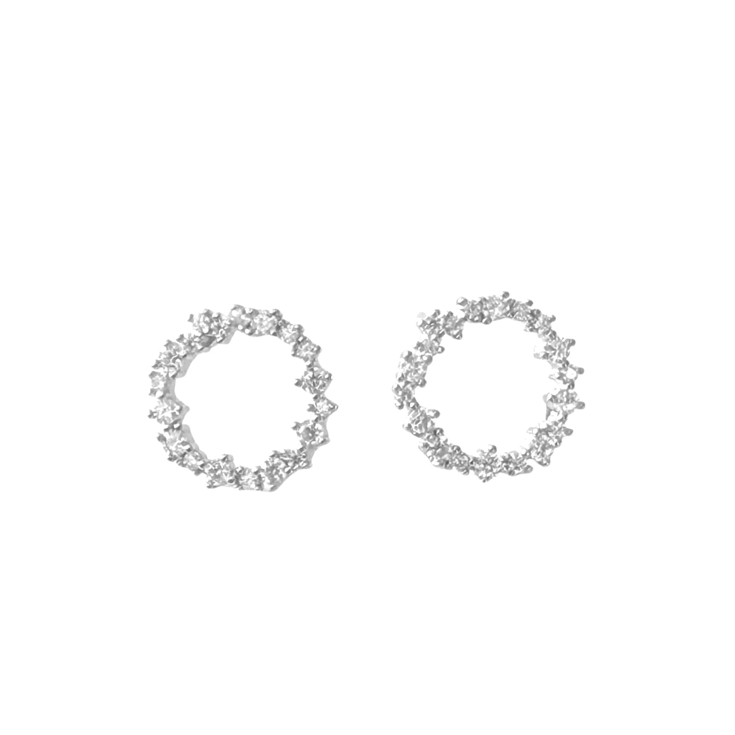 FotoBrinco Moissanite Círculo Vazado 0,15CT em Prata 925