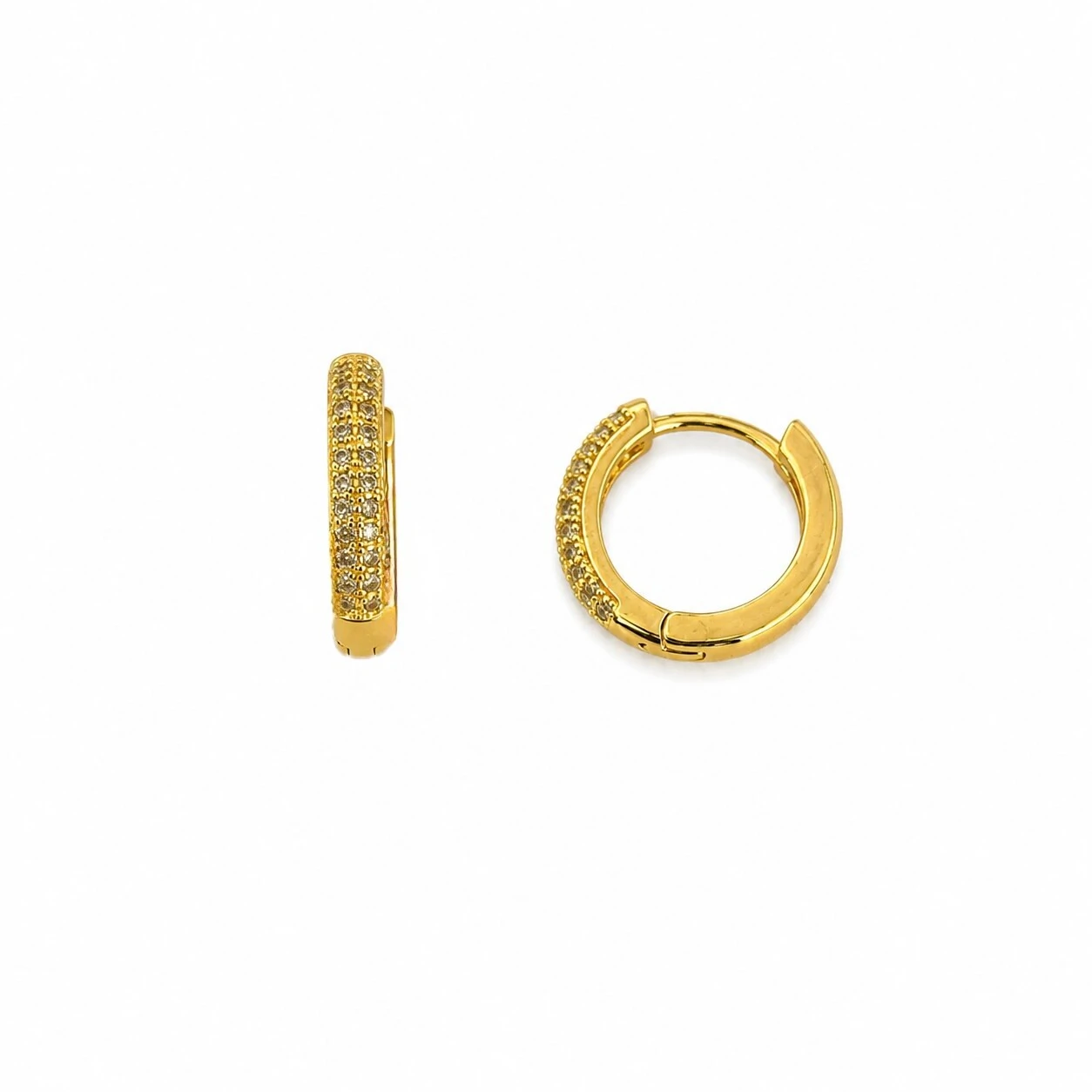 FotoBrinco Argolinha P Cravejado com Zircônias em Dourado