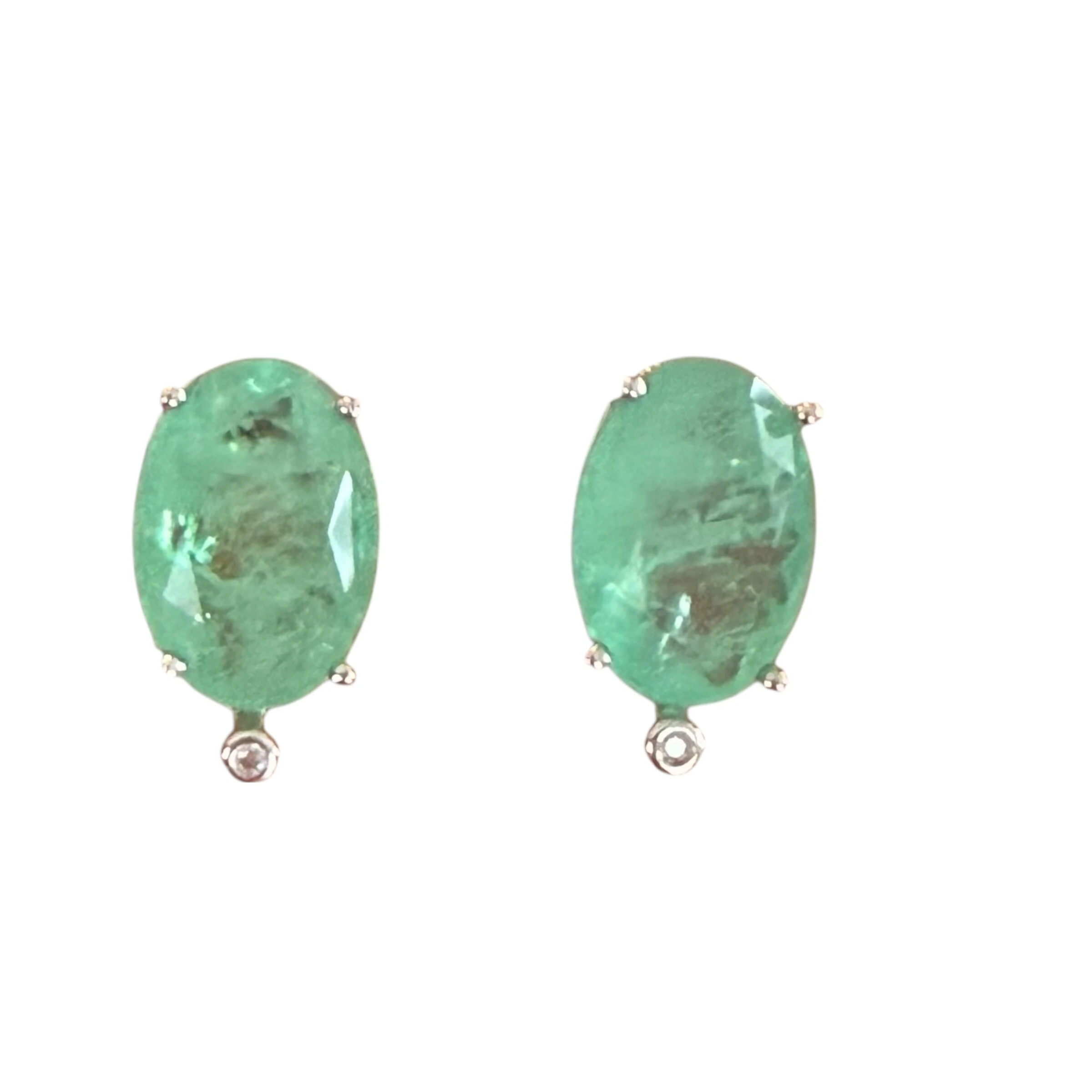 FotoBrinco Paraíba Oval com Ponto de Luz em Prata 925